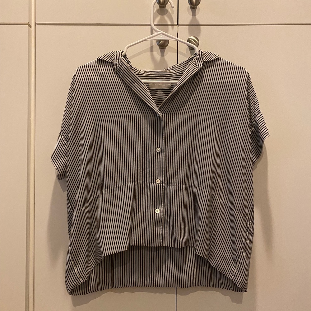 Everlane Clean Silk Short-Sleeve Square Shirt